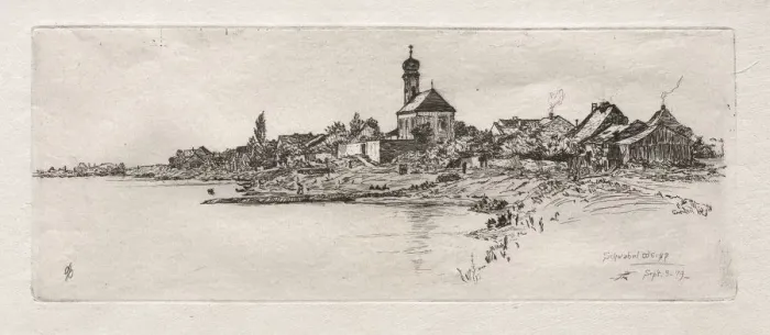 Framed Print : Schwabel Weiss, 1879. Creator: Otto H. Bacher (American, 1856-1909)