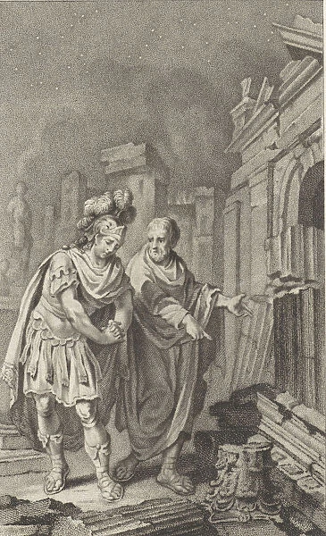 Scipio Aemilianus before the ruins of Carthage in the company of Polybius, 1797. Creator: Buys