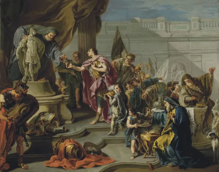 Framed Print : Scipio paying homage to Mars. Artist: Pittoni, Giovan Battista (1687-1767) Framed Print : Scipio paying homage to Mars. Artist: Pittoni, Giovan Battista (1687-1767)