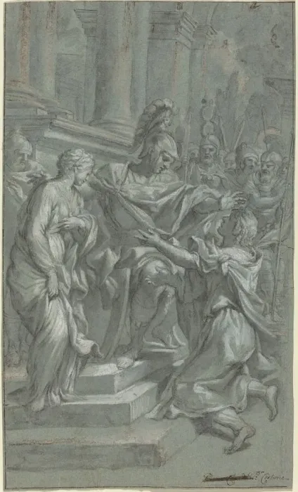 Framed Print : Scipio Restoring His Captive to Her Lover, 17th century. Creator: Unknown Framed Print : Scipio Restoring His Captive to Her Lover, 17th century. Creator: Unknown
