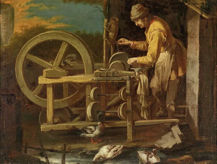 Framed Print : A scissor grinder, Early 18th cen. Creator: Cipper, Giacomo Francesco (1664-1736) Framed Print : A scissor grinder, Early 18th cen. Creator: Cipper, Giacomo Francesco (1664-1736)