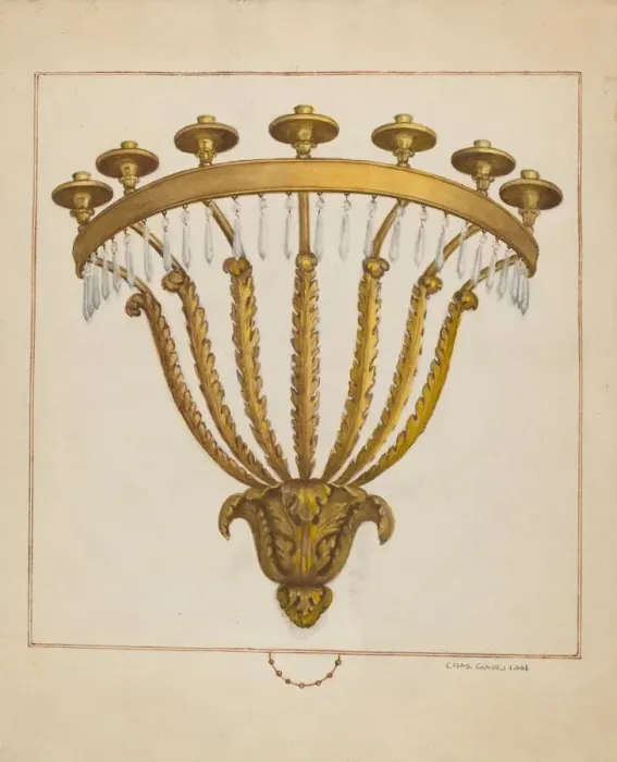 Framed Print : Sconce, c. 1936. Creator: Charles Garjian Framed Print : Sconce, c. 1936. Creator: Charles Garjian