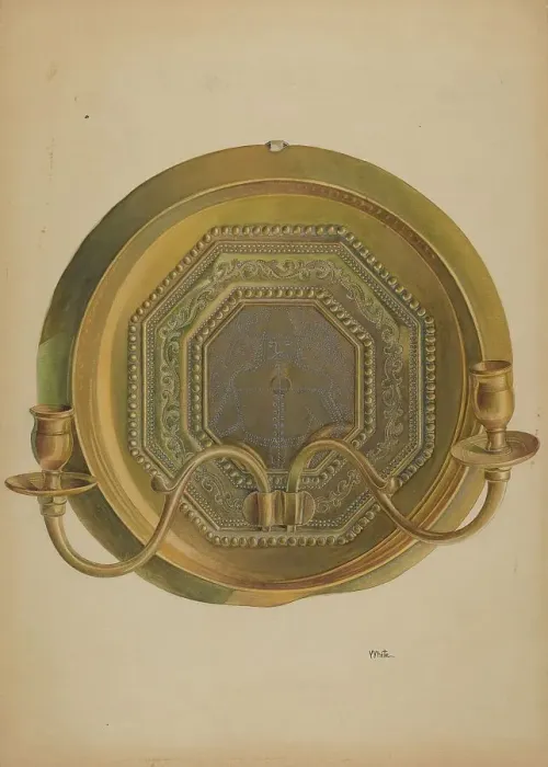 Framed Print : Sconce, c. 1937. Creator: Edward D. Williams Framed Print : Sconce, c. 1937. Creator: Edward D. Williams