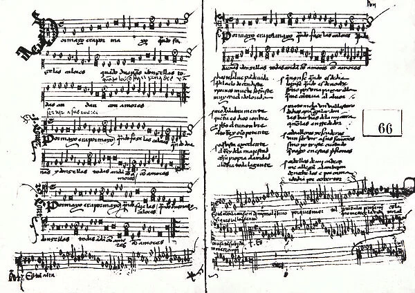 A score page of the Palace songbook, 1335