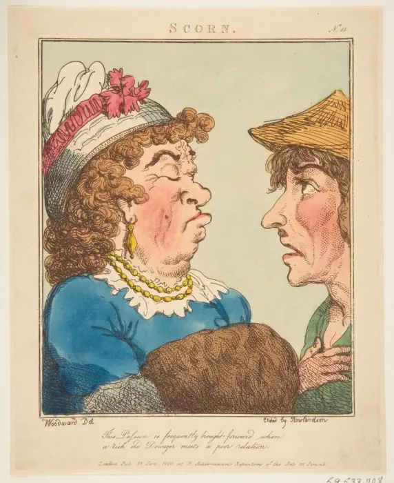 Framed Print : Scorn (Le Brun Travested, or Caricatures of the Passions), January 21, 1800 Framed Print : Scorn (Le Brun Travested, or Caricatures of the Passions), January 21, 1800