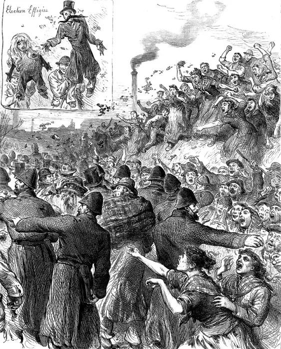 Framed Print : The Scotch Elections: polling at Peebles - procession of faggot voters, 1880. Creator: Unknown Framed Print : The Scotch Elections: polling at Peebles - procession of faggot voters, 1880. Creator: Unknown