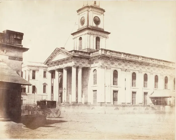 Framed Print : Scotch Kirk, Calcutta, 1850s. Creator: Captain R. B. Hill
