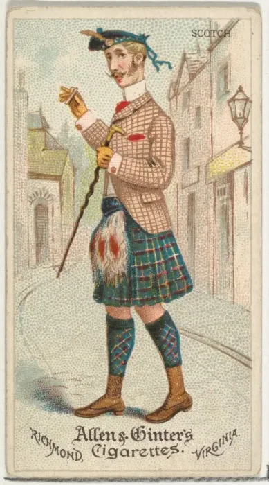 Framed Print : Scotch, from Worlds Dudes series (N31) for Allen & Ginter Cigarettes, 1888 Framed Print : Scotch, from Worlds Dudes series (N31) for Allen & Ginter Cigarettes, 1888