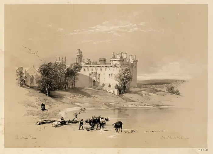 Framed Print : Scotland Delineated-Linlithgow Palace, 1847. Creator: James Duffield Harding