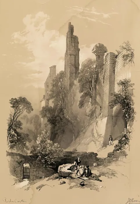 Framed Print : Scotland Delineated-Roslin Castle, 1847. Creator: James Duffield Harding Framed Print : Scotland Delineated-Roslin Castle, 1847. Creator: James Duffield Harding