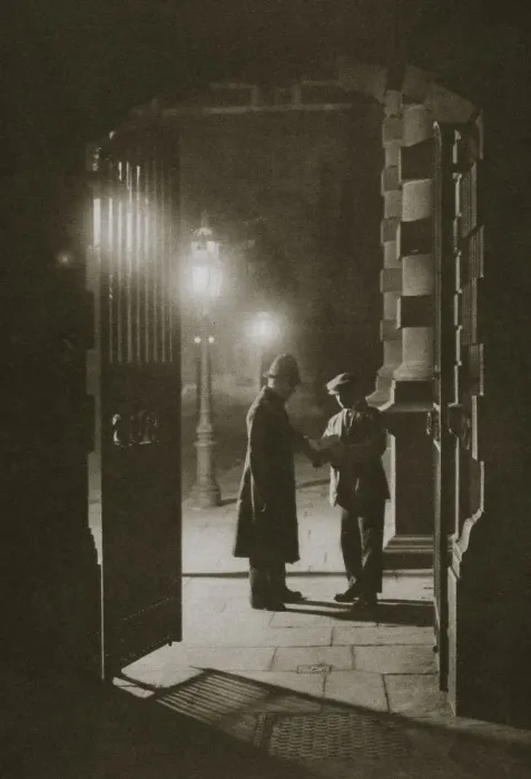 Framed Print : Scotland Yard in the early hours of the morning, the Embankment, London, 20th century Framed Print : Scotland Yard in the early hours of the morning, the Embankment, London, 20th century