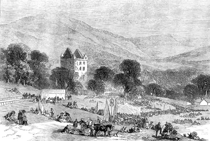 Framed Print : The Scott Centenary: fete at Newark Castle, Selkirk, 1871. Creator: Unknown Framed Print : The Scott Centenary: fete at Newark Castle, Selkirk, 1871. Creator: Unknown
