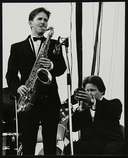 Scott Hamilton (tenor saxophone and Warren Vache (trumpet) at Knebworth, Hertfordshire, 1982