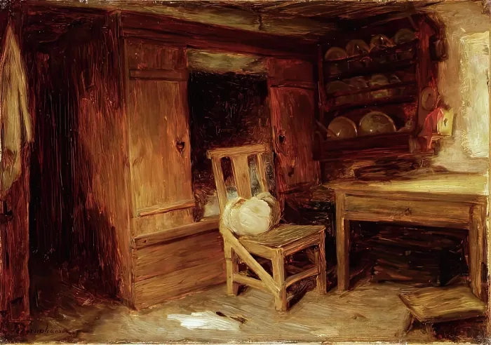 Framed Print : A Scottish Interior - The Box Bed, c1874. Creator: Joseph Farquharson Framed Print : A Scottish Interior - The Box Bed, c1874. Creator: Joseph Farquharson