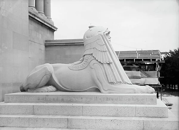 Scottish Rite Temple - Sphinx, 1915. Creator: Harris & Ewing. Scottish Rite Temple - Sphinx, 1915. Creator: Harris & Ewing