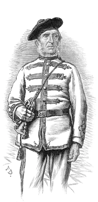 Framed Print : The Scottish Volunteers: Bugler W. Balmer, aged 80, Border Rifles, late the 92nd Highlanders, 1881. Creator: Unknown Framed Print : The Scottish Volunteers: Bugler W. Balmer, aged 80, Border Rifles, late the 92nd Highlanders, 1881. Creator: Unknown