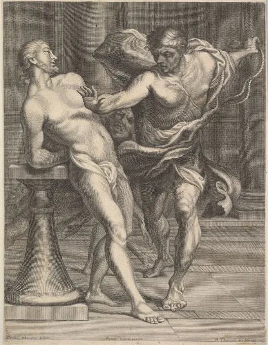 Framed Print : Scourging of Christ, 1680-1719. Creator: Benoit Thiboust Framed Print : Scourging of Christ, 1680-1719. Creator: Benoit Thiboust