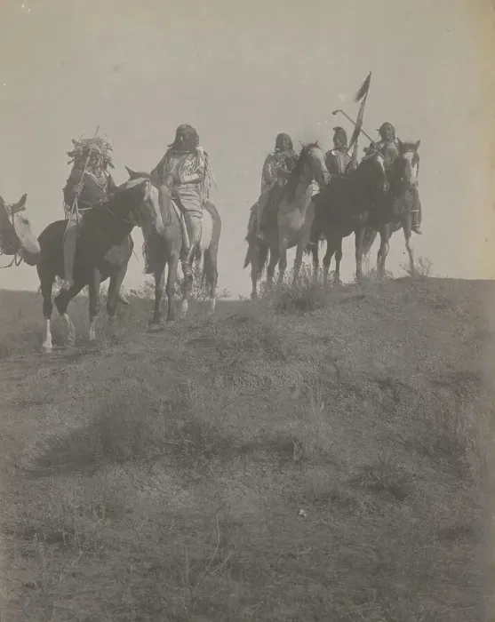 Framed Print : The Scouts, 1908. Creator: Edward Sheriff Curtis Framed Print : The Scouts, 1908. Creator: Edward Sheriff Curtis