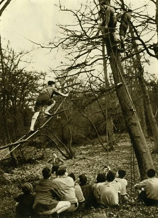 Framed Print : Scouts Practising Pioneering, 1944. Creator: Unknown Framed Print : Scouts Practising Pioneering, 1944. Creator: Unknown