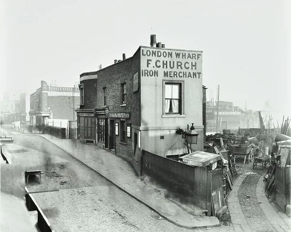 Scrapyard by Cat and Mutton Bridge, Shoreditch, London, January 1903
