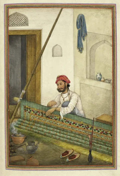 Framed Print : A screen-maker, possibly of the Dumna caste, 1825. Creator: Anon Framed Print : A screen-maker, possibly of the Dumna caste, 1825. Creator: Anon