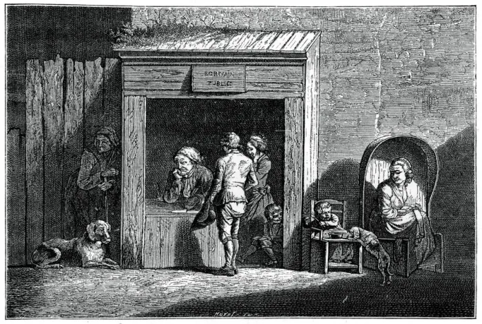 Framed Print : Scribe, (1885). Artist: Boissieu Framed Print : Scribe, (1885). Artist: Boissieu