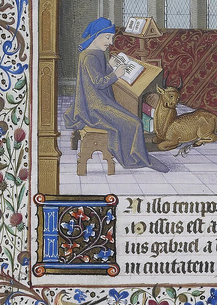 Scribe, from a Book of Hours, c1470. Creator: Unknown