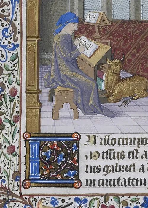 Framed Print : Scribe, from a Book of Hours, c1470. Creator: Unknown Framed Print : Scribe, from a Book of Hours, c1470. Creator: Unknown