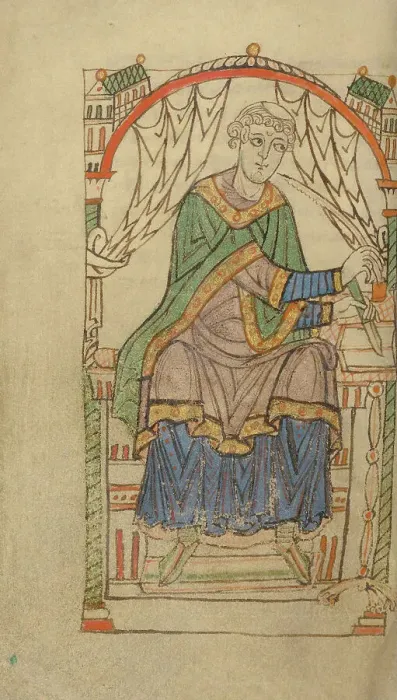 Framed Print : Scribe Writing, probably Eadmer of Canterbury, about 1140-1150. Creator: Unknown Framed Print : Scribe Writing, probably Eadmer of Canterbury, about 1140-1150. Creator: Unknown
