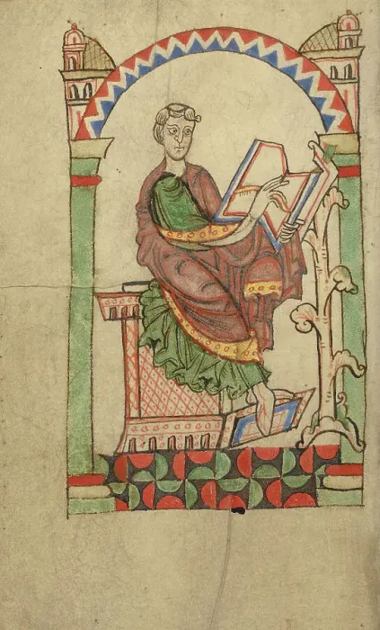 Framed Print : Scribe Writing, probably Eadmer of Canterbury, about 1140-1150. Creator: Unknown Framed Print : Scribe Writing, probably Eadmer of Canterbury, about 1140-1150. Creator: Unknown