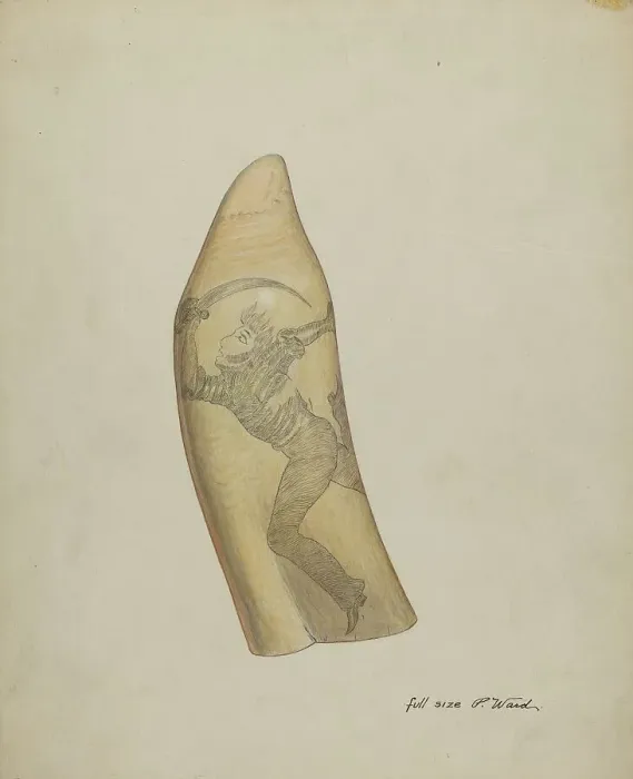 Framed Print : Scrimshaw, c. 1937. Creator: Paul Ward