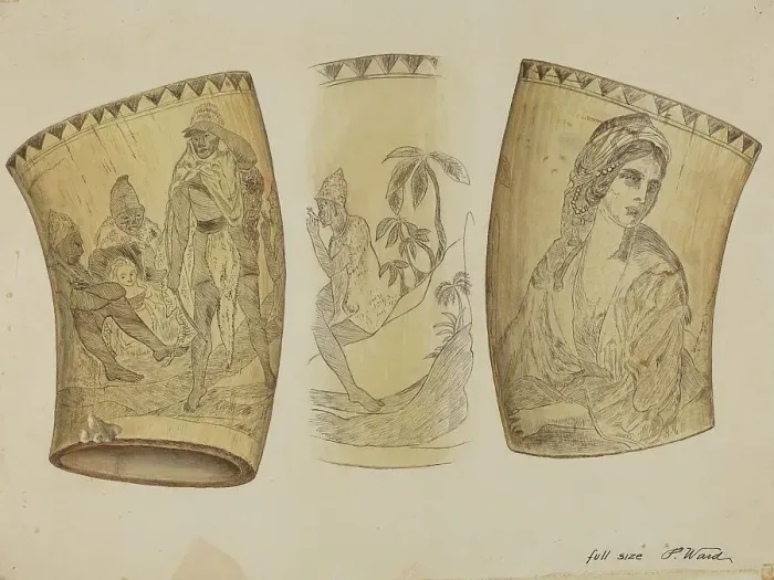 Framed Print : Scrimshaw, c. 1937. Creator: Paul Ward Framed Print : Scrimshaw, c. 1937. Creator: Paul Ward