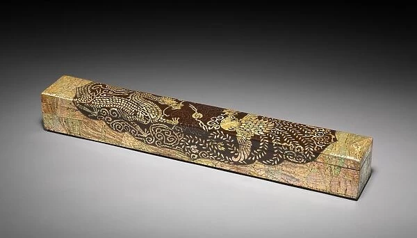 Scroll Box with Dragon and Phoenix Design, 1700s-1800s. Creator: Unknown