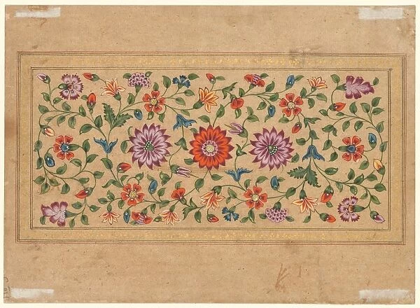 Scrolling Floral Vines, 1755. Creator: Fayzullah (Indian, active c. 1730-1765)
