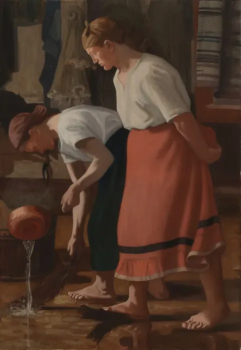 Framed Print : Scrubbing the Floor, 1908. Creator: Juho Rissanen Framed Print : Scrubbing the Floor, 1908. Creator: Juho Rissanen