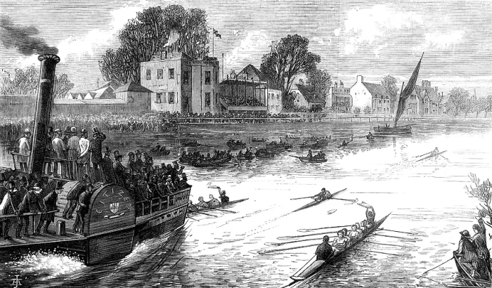 Framed Print : Scullers race for the Championship of the Thames: the finish, 1874. Creator: Unknown. Scullers race for the Championship of the Thames: the finish, 1874. Creator: Unknown Framed Print : Scullers race for the Championship of the Thames: the finish, 1874. Creator: Unknown. Scullers race for the Championship of the Thames: the finish, 1874. Creator: Unknown