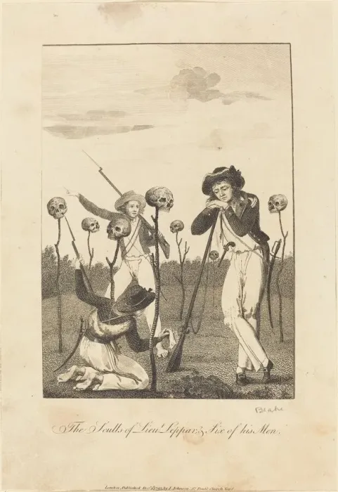 Framed Print : The Sculls of Lieut Leppar, & Six of his Men, 1793. Creator: William Blake Framed Print : The Sculls of Lieut Leppar, & Six of his Men, 1793. Creator: William Blake