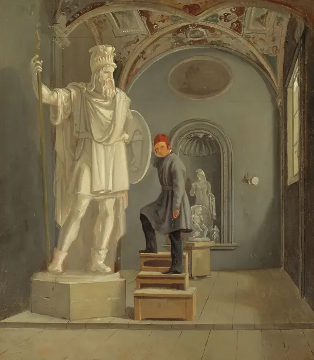 Framed Print : The Sculptor Fogelberg's Studio in Rome, 1831. Creator: Karl Stefan Bennet Framed Print : The Sculptor Fogelberg's Studio in Rome, 1831. Creator: Karl Stefan Bennet