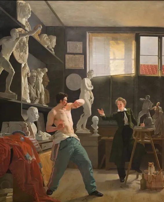 Framed Print : A Sculptor in his Studio Working from the Life, 1827. Creator: Wilhelm Bendz Framed Print : A Sculptor in his Studio Working from the Life, 1827. Creator: Wilhelm Bendz