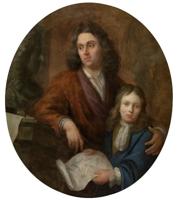 Framed Print : The Sculptor Willem Kerricx and his Son Willem Ignatius. Creator: Jacob Denys Framed Print : The Sculptor Willem Kerricx and his Son Willem Ignatius. Creator: Jacob Denys