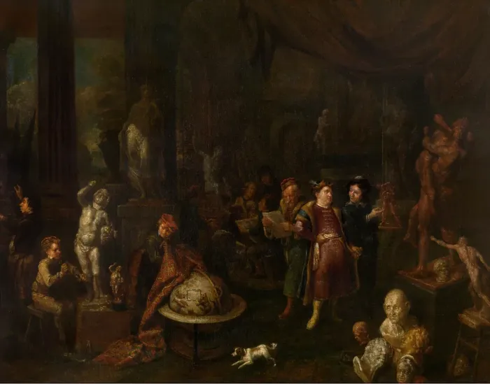 Framed Print : The Sculptors Studio, 1700-1710. Creator: Gerard Thomas Framed Print : The Sculptors Studio, 1700-1710. Creator: Gerard Thomas