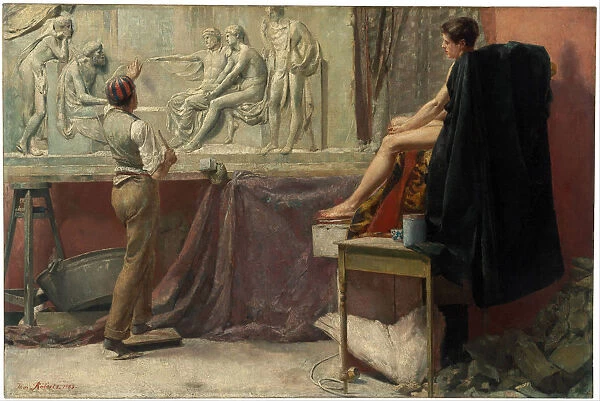 The sculptors studio, 1885. Artist: Roberts, Tom (1856-1931)