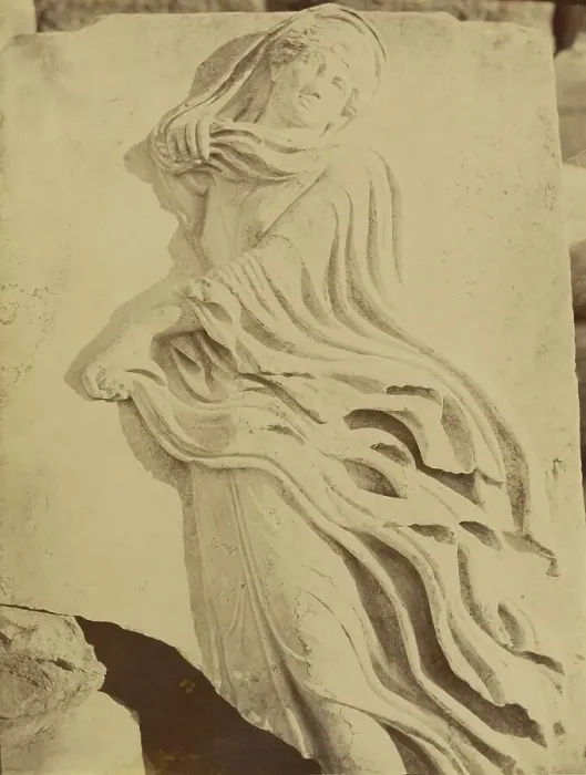 Framed Print : Sculptural fragment - dancing Maenad in high relief, 1865. Creator: Konstantinos Dimitriou Framed Print : Sculptural fragment - dancing Maenad in high relief, 1865. Creator: Konstantinos Dimitriou