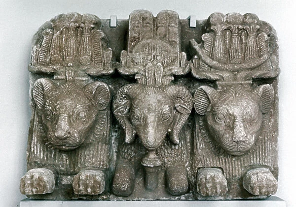 Sculpture of Three Animal Heads