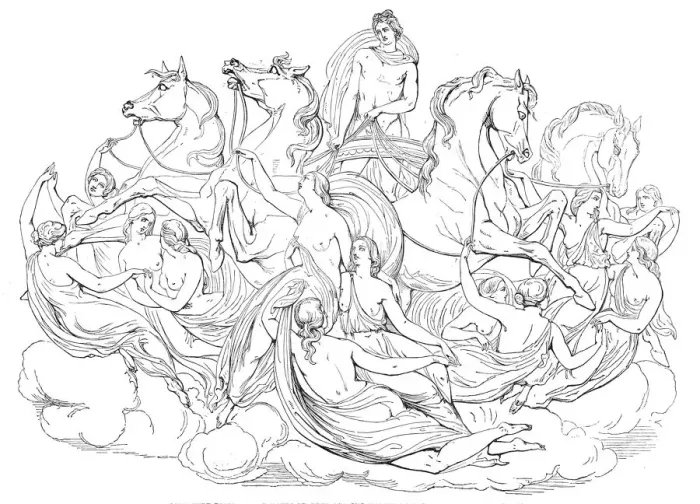 Framed Print : Sculpture prize - The Hours leading the Horses of the Sun, - by Mr. A Framed Print : Sculpture prize - The Hours leading the Horses of the Sun, - by Mr. A