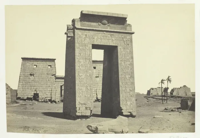 Framed Print : Sculptured Gateway, Karnac, 1857. Creator: Francis Frith Framed Print : Sculptured Gateway, Karnac, 1857. Creator: Francis Frith