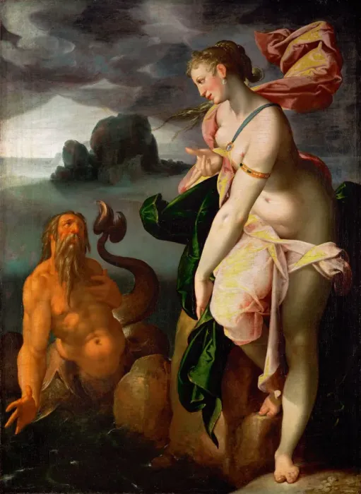 Framed Print : Scylla and Glaucus, ca 1580-1582. Artist: Spranger, Bartholomeus (1546-1611) Framed Print : Scylla and Glaucus, ca 1580-1582. Artist: Spranger, Bartholomeus (1546-1611)