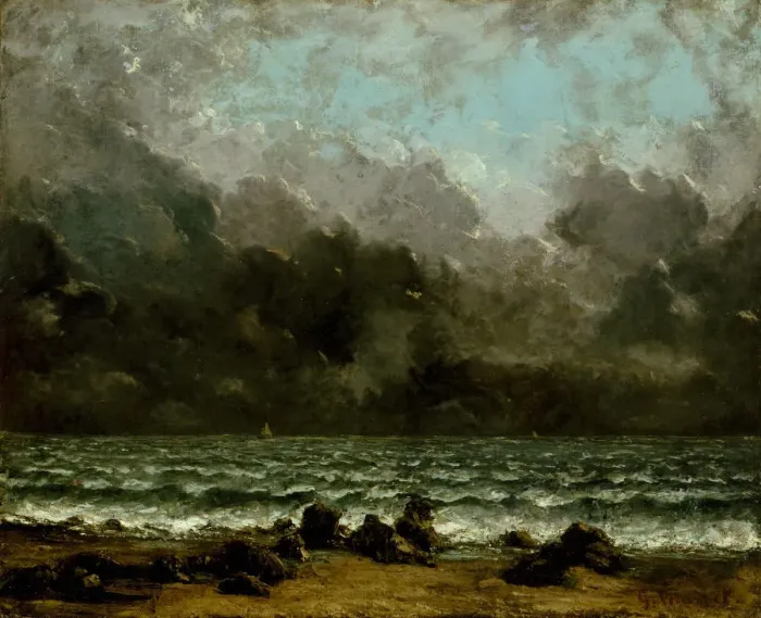 Framed Print : The Sea, 1865 or later. Creator: Gustave Courbet Framed Print : The Sea, 1865 or later. Creator: Gustave Courbet
