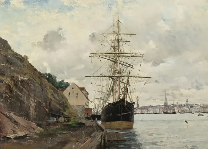 Framed Print : Sea Approach to Stockholm, 1885. Creator: Knut Axel Lindman Framed Print : Sea Approach to Stockholm, 1885. Creator: Knut Axel Lindman