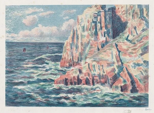 The Sea at Camaret, The Red Rocks, 1895. Creator: Maximilien Luce (French, 1858-1941)